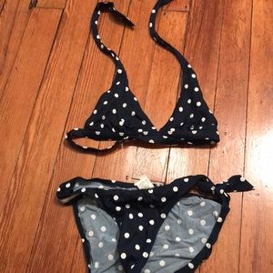 Worn Once J.Crew Navy Polka Dot Bikini 👙